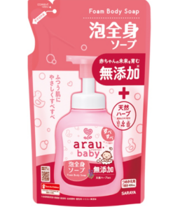 Sữa Tắm Gội Toàn Thân Thơm Dịu Thảo Dược Arau Baby Nhật Bản An Toàn Cho Bé Sơ Sinh Túi 400ml
