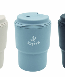 Cốc uống nước nắp xoay 320ml Breath hàng Nội Địa Nhật Bản có lỗ cắm ống hút