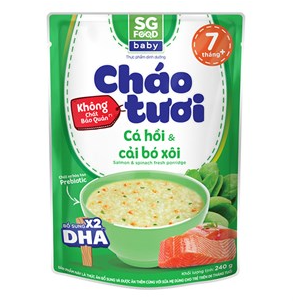Cháo tươi SG Food Cá hồi bó xôi 7m+