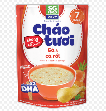 Cháo tươi SG Food Gà cà rốt 7m+
