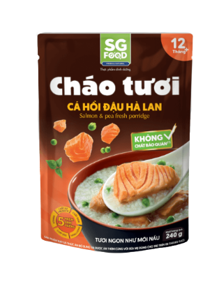 Cháo tươi SG Food Cá hồi đậu hà lan 1y