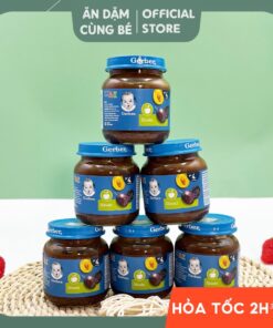 Mận Đen Nghiền Gerber Nga 125g chống táo bón cho bé từ 4 tháng