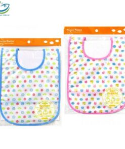 Yếm vải ăn dặm cho bé chống thấm có máng dễ thương an toàn tiện dụng POCCA PUCCA kiểu Nhật