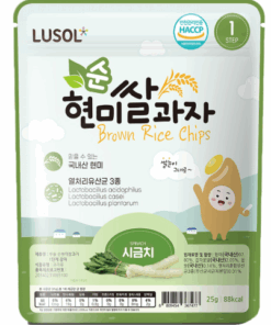 Bánh ăn dặm gạo lứt hình que bổ sung lợi khuẩn Lusol Vị rau bina cho bé từ 6 tháng tuổi