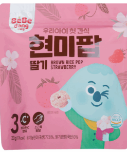 Bánh gạo lứt hữu cơ hình vòng Bebedang Vị dâu cho bé từ 6 tháng tuổi