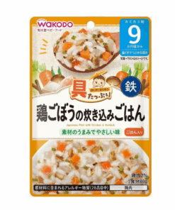 Cháo Wakodo cháo vị thịt gà và rau ngưu bàng 9m
