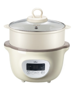 Nồi Nấu Chậm Bear SUBE002 1,6L  bản tiếng Việt kèm lồng hấp và 3 thố sứ